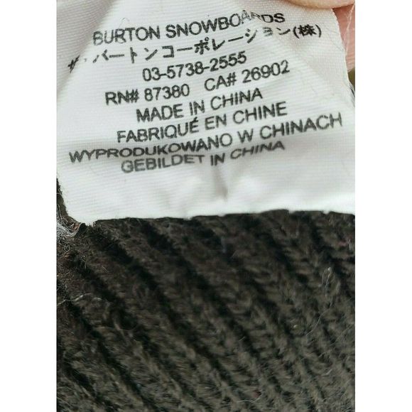 Burton Spell Out Pom Pom Beanie Winter Hat Unisex - Picture 4 of 7